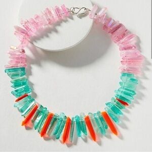 NEW Anthropologie Tropical Quartz Bib Necklace